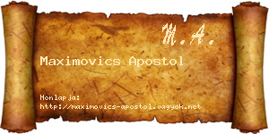 Maximovics Apostol névjegykártya
